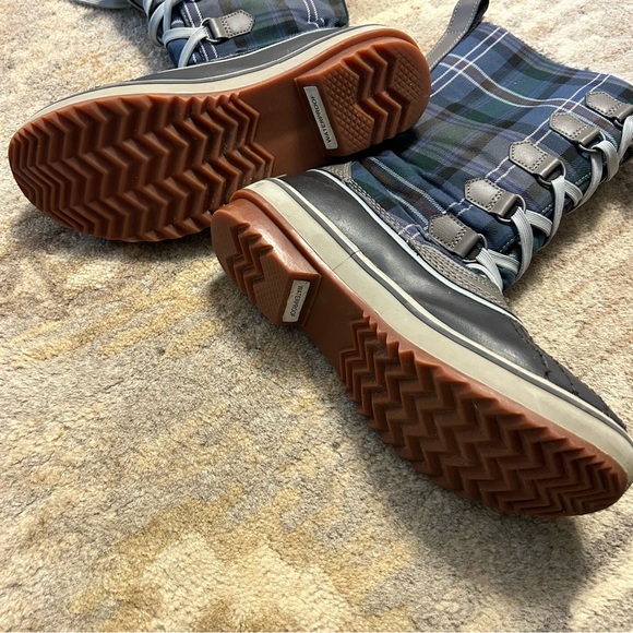 Women’s Sorel Blue Plaid Duck Boots Size 7.5 - Picture 3 of 7